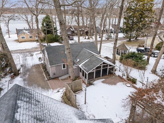 view of snowy aerial view