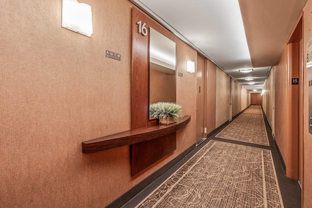 166-25 Powells Cove Blvd Unit 16M, Beechhurst, NY 11357 - hallway with inlaid floor details and baseboards