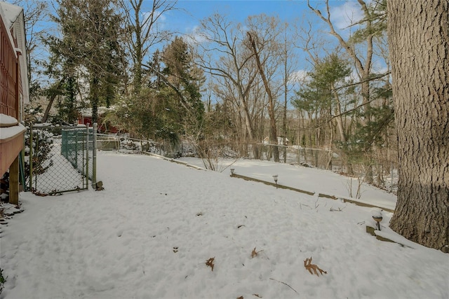 view of snowy yard