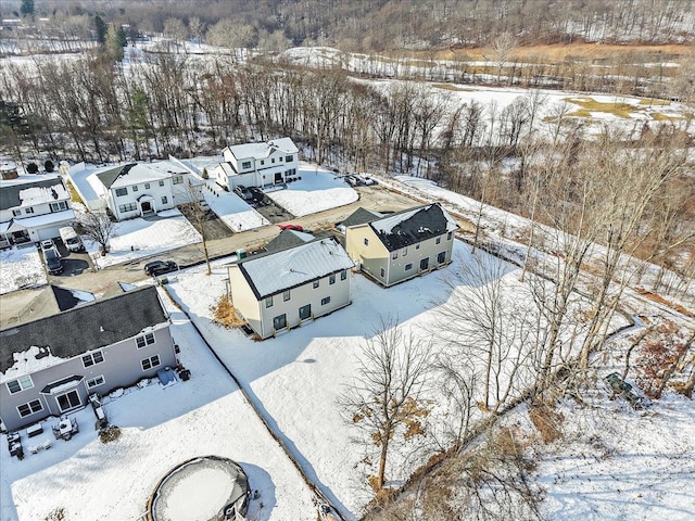 view of snowy aerial view