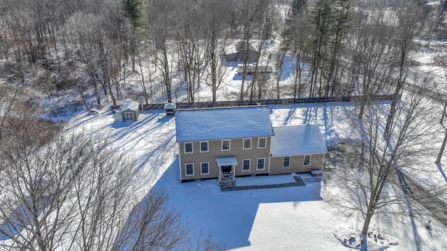 view of snowy aerial view