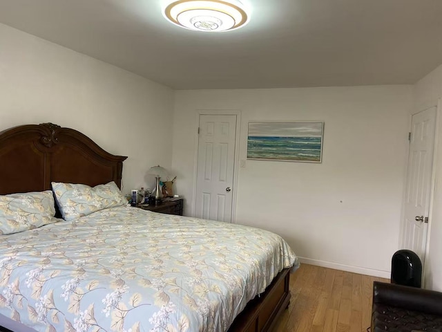 bedroom featuring light hardwood / wood-style flooring