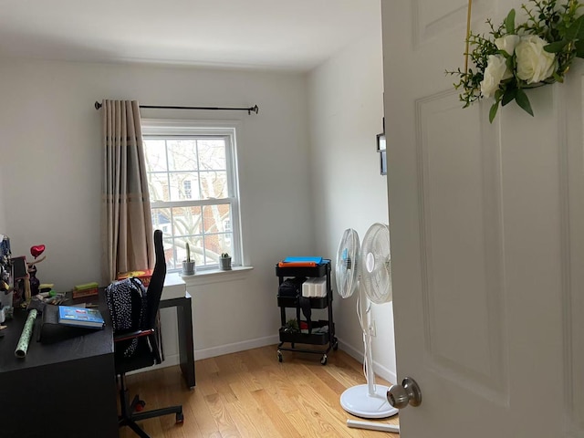 office area featuring light wood-type flooring