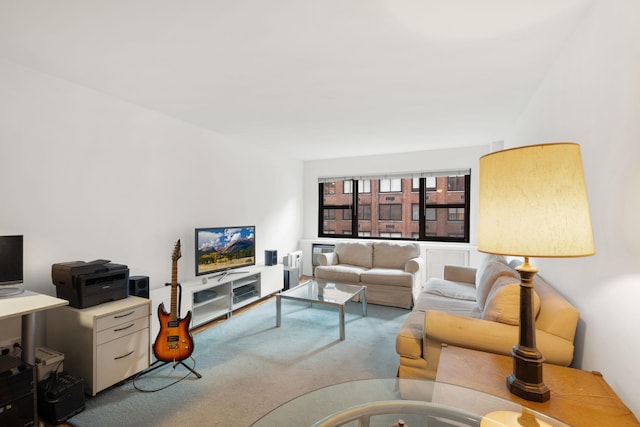 living room with carpet flooring