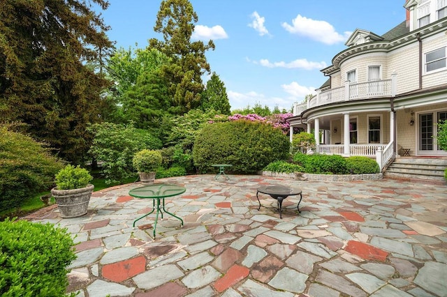 11 Vermont Ave, White Plains, NY 10606 - porch featuring a balcony and a patio