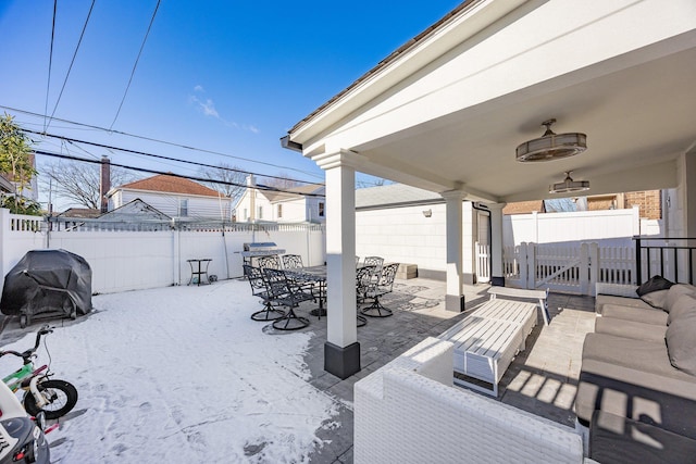 view of patio / terrace featuring a grill