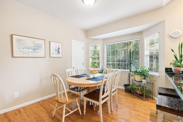 dining area featuring light hardwood / wood-style flooring