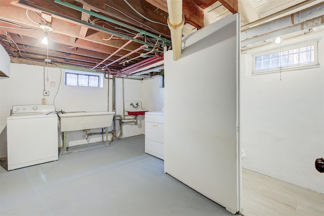 basement with sink