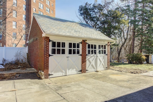 view of garage