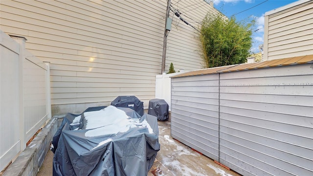 view of patio with area for grilling