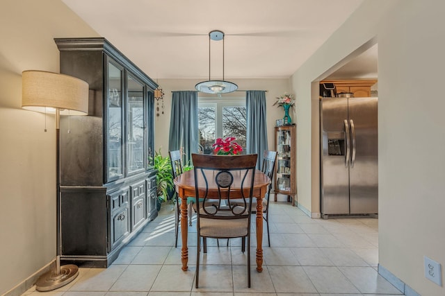 view of tiled dining room