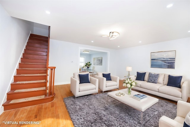 living room featuring hardwood / wood-style flooring