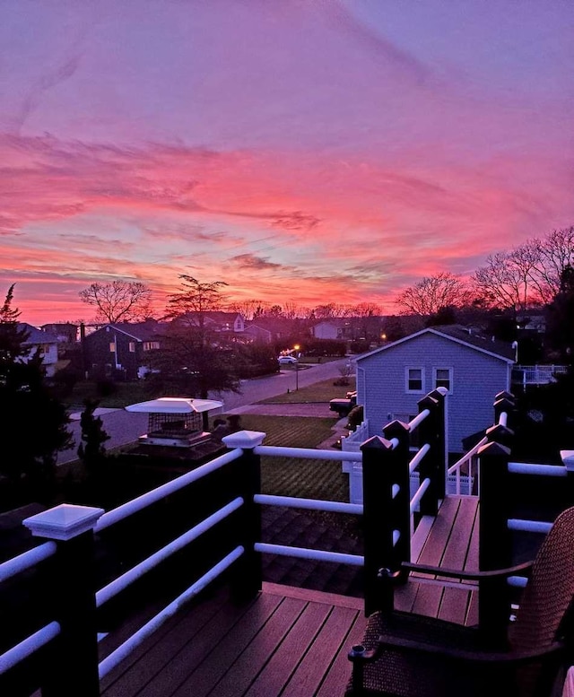 view of deck at dusk