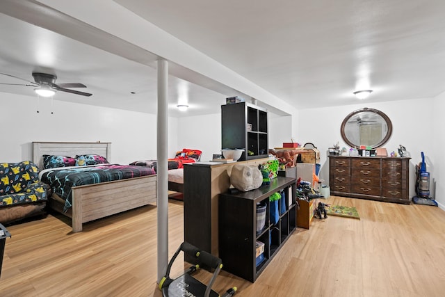 bedroom featuring light wood-type flooring