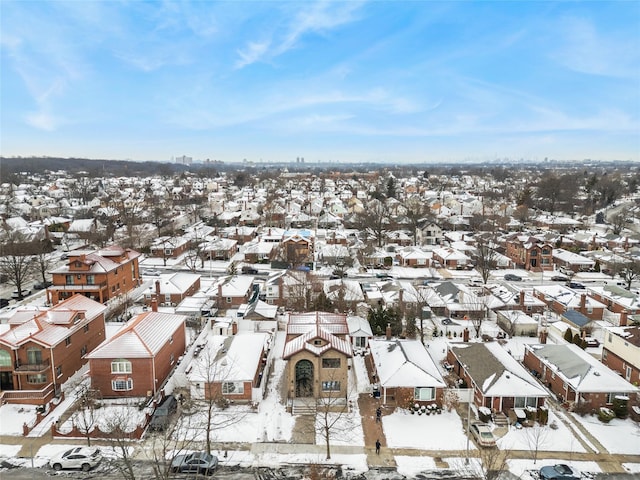 view of snowy aerial view