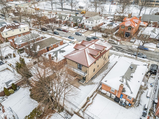 view of snowy aerial view