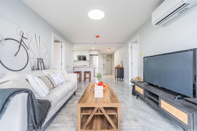 living room featuring a wall mounted AC