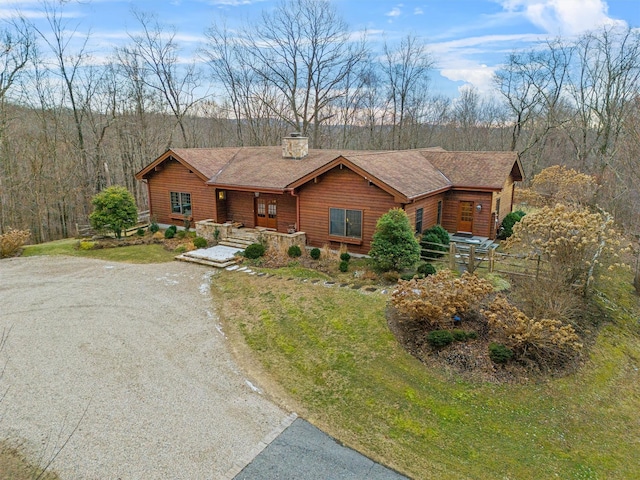 view of front of house with a front yard