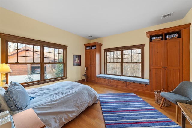 bedroom featuring light hardwood / wood-style flooring