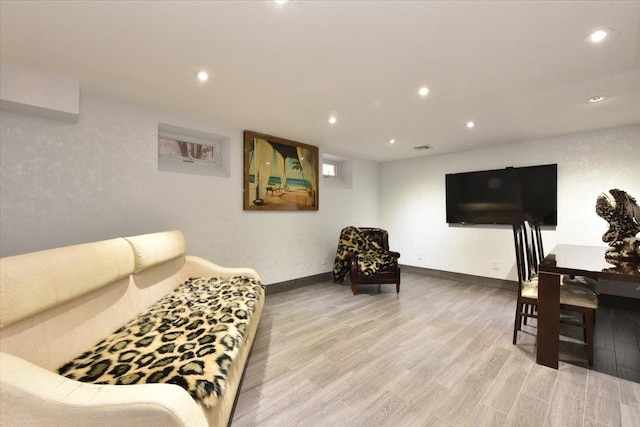 living room featuring hardwood / wood-style flooring