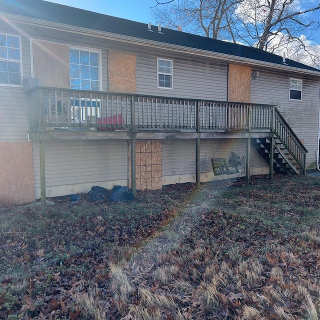 rear view of house with a deck