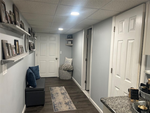 living area featuring dark hardwood / wood-style flooring