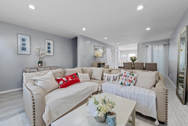 living room featuring light hardwood / wood-style floors