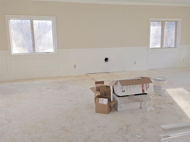 spare room with crown molding