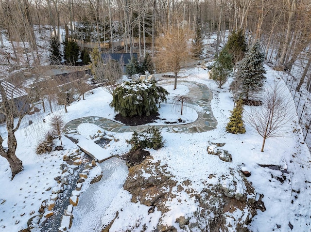 view of snowy aerial view