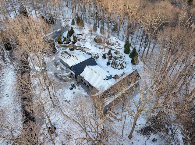 view of snowy aerial view