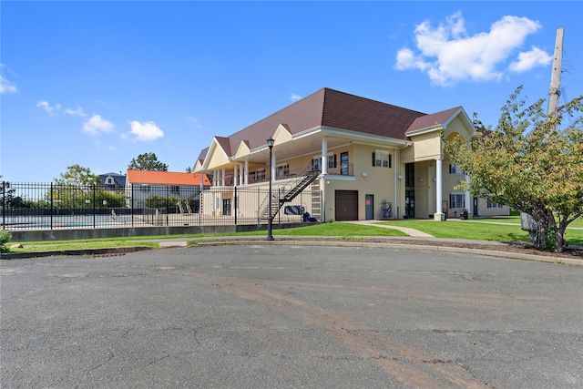 view of property featuring a garage