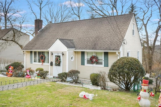 view of front facade with a front lawn