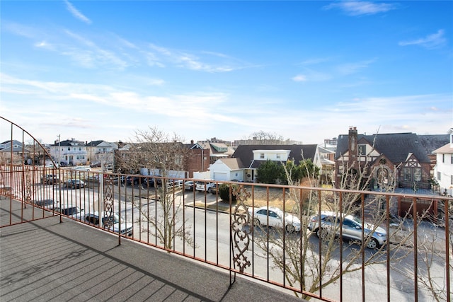 balcony with a residential view