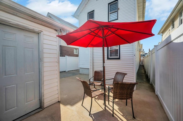 view of patio / terrace featuring a fenced backyard