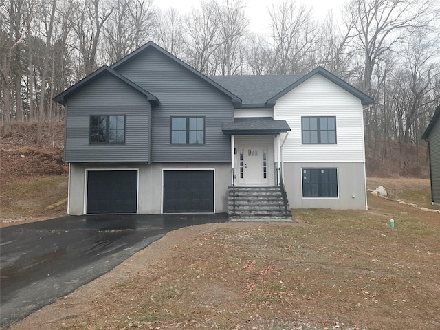 bi-level home with a garage