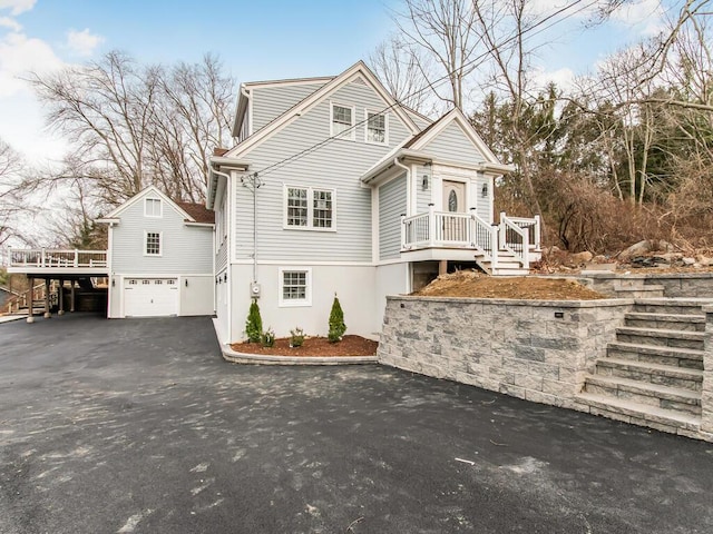 view of property featuring a garage