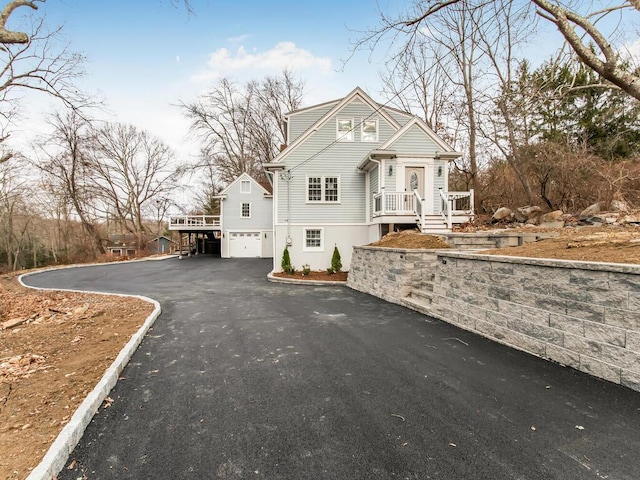 view of front property with a garage