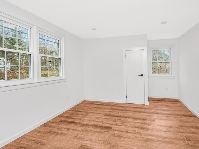 empty room featuring light hardwood / wood-style floors