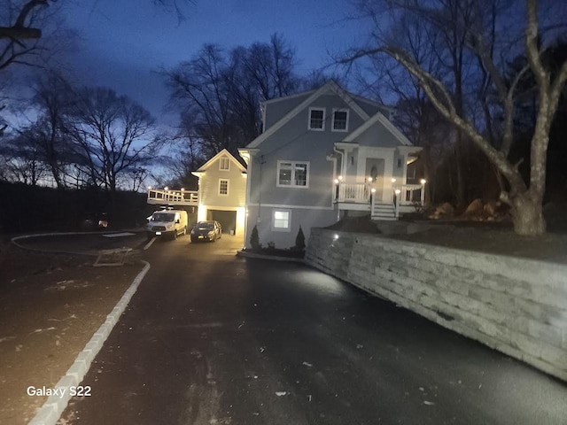 view of front of house with a garage