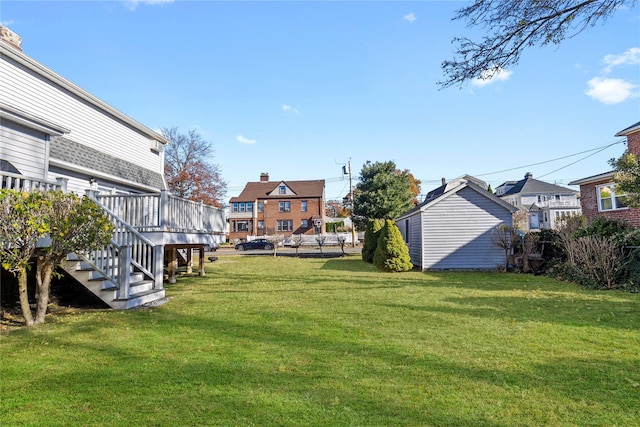 view of yard featuring a deck