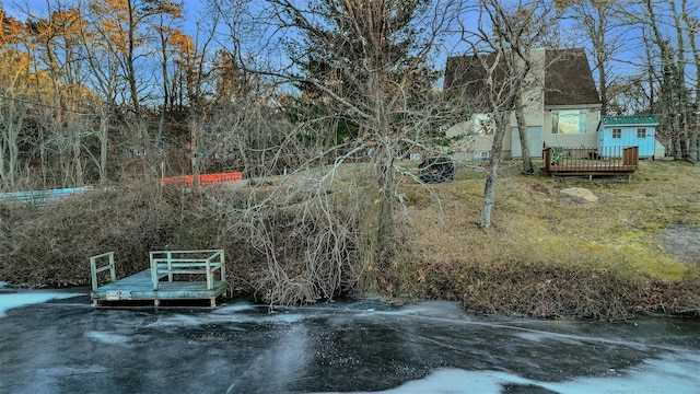 view of yard featuring a deck