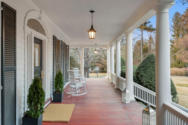 view of patio featuring covered porch