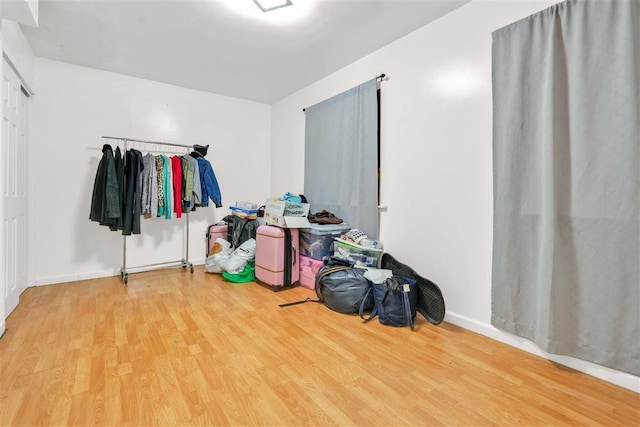 bedroom featuring wood-type flooring