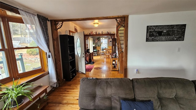 living room featuring hardwood / wood-style floors