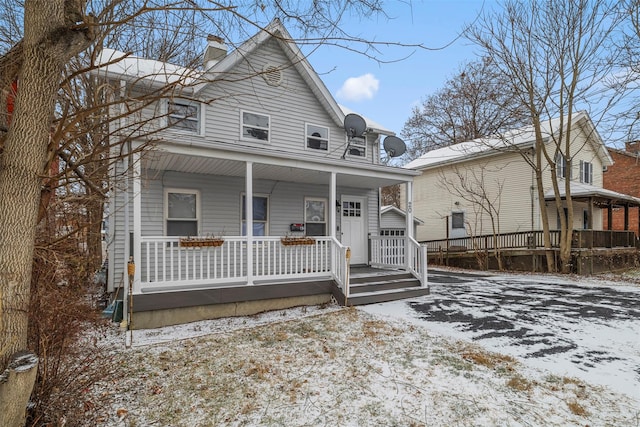 view of front facade featuring covered porch