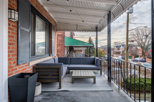 balcony featuring outdoor lounge area