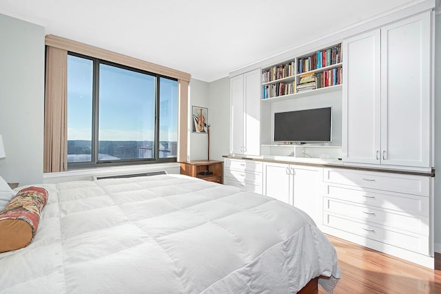 bedroom featuring light wood-type flooring