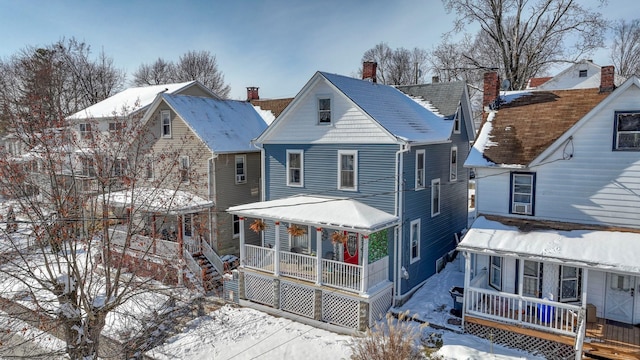 view of front of home featuring covered porch