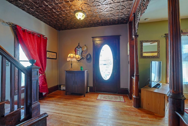 entrance foyer with hardwood / wood-style flooring