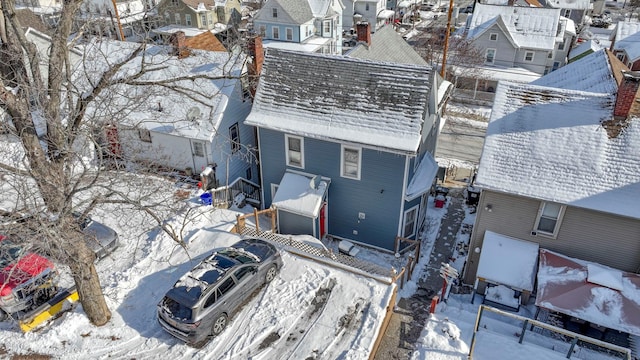 view of snowy aerial view